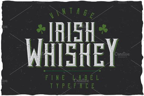 Irish Whiskey Vintage Label Typeface ~ Display Fonts ~ Creative Market