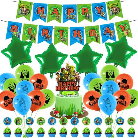 Buy 46 Pcs Shrek Party Supplies Shrek Theme Birthday Party Decorations