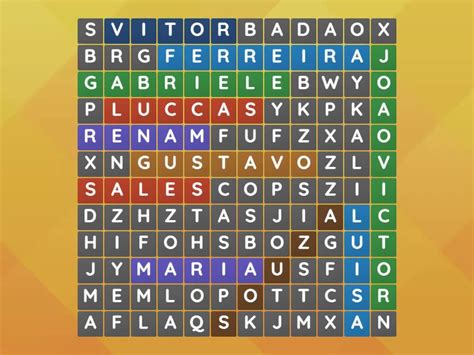 Cruzadinha Nomes Wordsearch