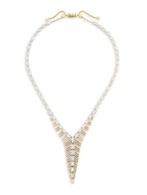 Adriana Orsini Naomi 18k Plated Cubic Zirconia Deco Y Necklace