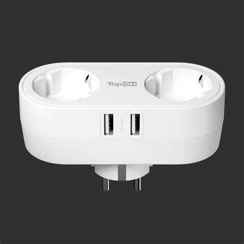 TopON TOP-SL-822E-2A Двойник для розетки с заземлением 4000W 16A, 2 USB ...