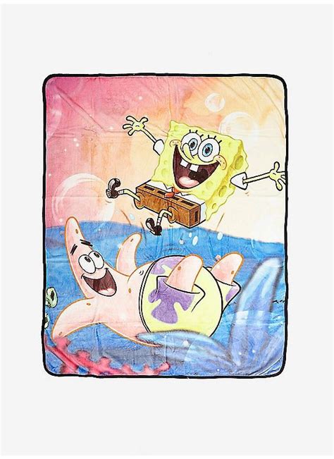 Hot Topic SpongeBob SquarePants Sports Plush Throw Blanket Plush Throw Blankets Plush Throw