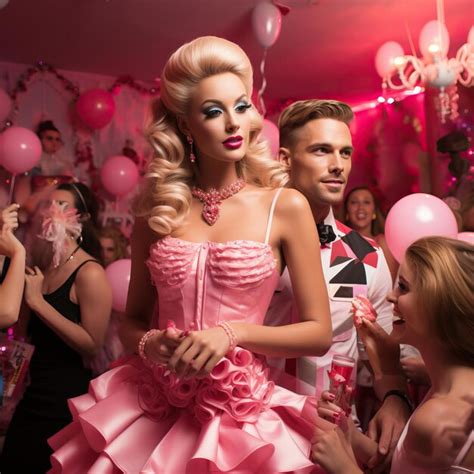 Premium Photo Baby Doll Barbi And Santa Clause Party In Malibu Gay Ball Room