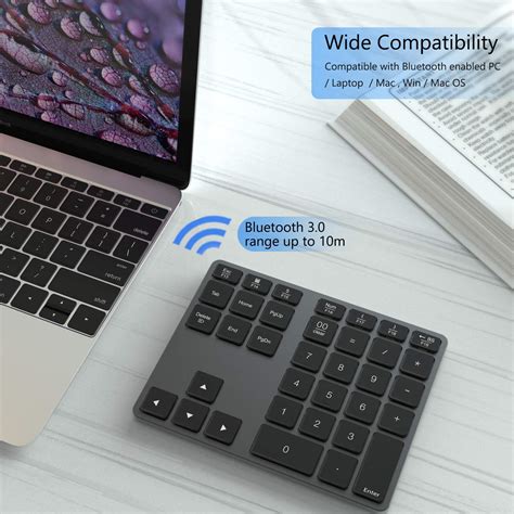 Wireless Bluetooth Numeric Keypad Jelly Comb Rechargeable Number Pad Keyboard With 35 Keys For