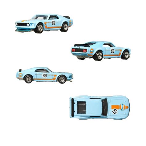 Metal Cars Hot Wheels Duo Pack 1969 Ford Mustang BOSS 302 2014 Custom Mustang Premium Gulf