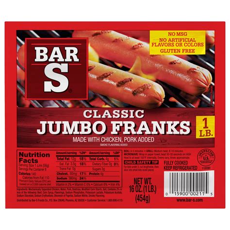 Bar S Jumbo Franks Hot Dogs Classic Shop Hot Dogs At H E B