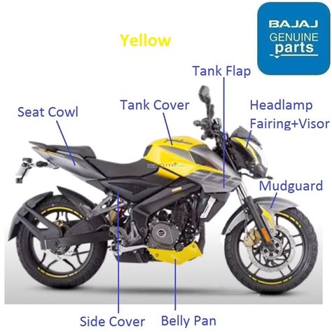 Bajaj Pulsar NS200 (BS6, Feb-Oct 2020): Yellow Color Theme Painted Parts