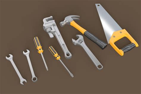 Premium Photo | Tools set 3d models