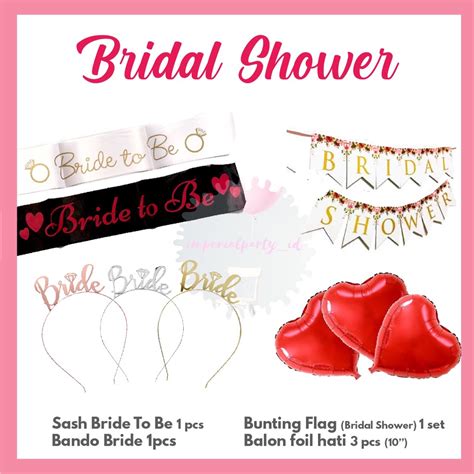 Jual Paket Bridal Shower Set Komplit Bando Bride To Be Sash Balon