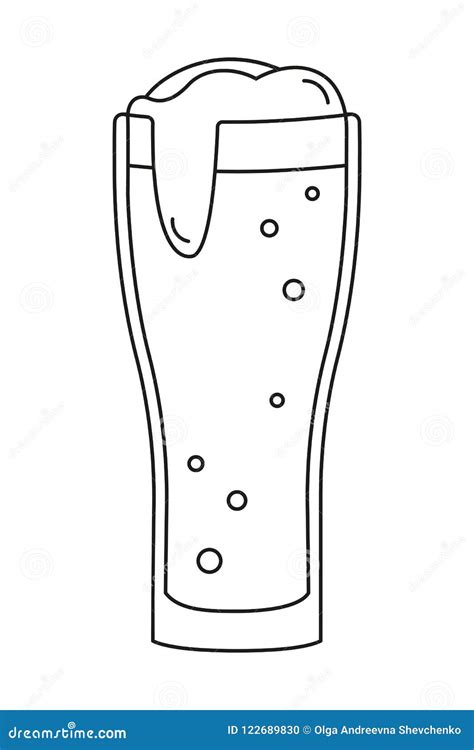 Line Art Black And White Beer Glass Stock Vector Illustration Of