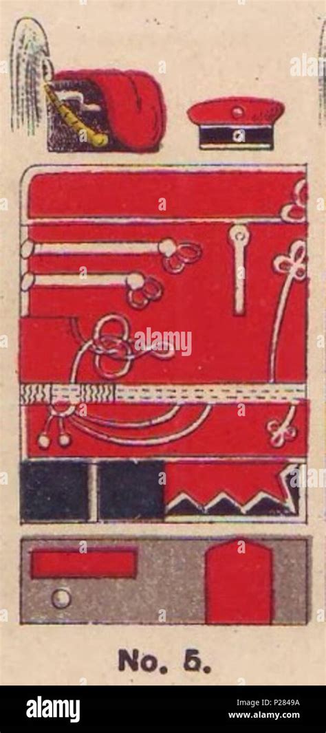 English Schematische Farbdarstellung Der Uniformen Des Husaren