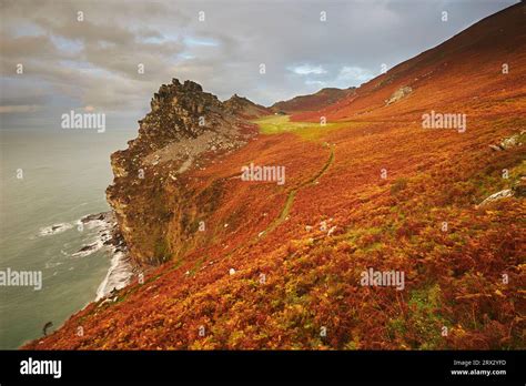 An Autumn Evening View Of The Cliffs And Rocks At The Valley Of Rocks