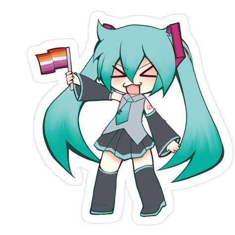 Hatsune Miku Wlw Lesbian Pride Sticker In 2025 Miku Hatsune Rainbow