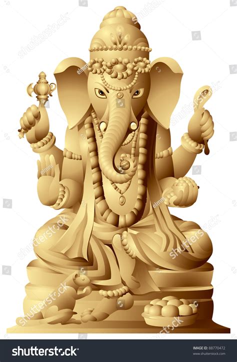 Ganesha Statue Indian Hindu God Elephant Stock Vector (Royalty Free) 88770472 | Shutterstock