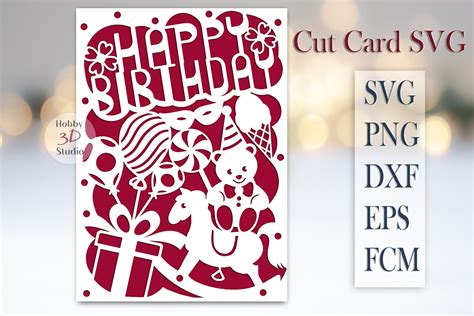 Happy Birthday Paper Cut Card Svg Graphic By Hobby3dstudio · Creative