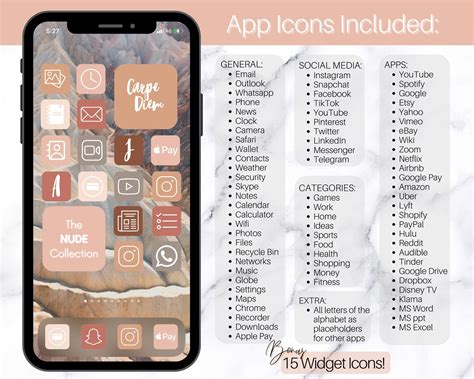 Soft Neutral Theme Ios App Icons Neutral Nude Pink Etsy