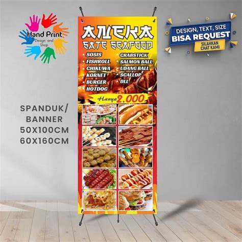 Jual Spanduk Banner Sosis Dan Aneka Seafood Bakar D Gratis Memesan