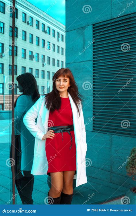 Sexual Brunette Female Posing Next To The Mirror Wall Stock Photo Image Of Model Lady