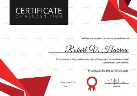 Certificate Of Coach Recognition Design Template In Psd Word