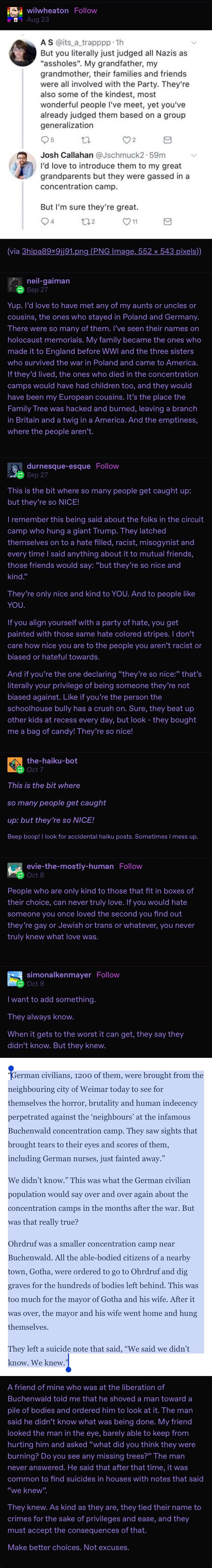 They knew. They always knew. They just let it happen because it