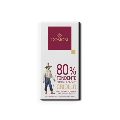 Domori Fondente Criollo 80 Dark Chocolate Bar World Wide Chocolate