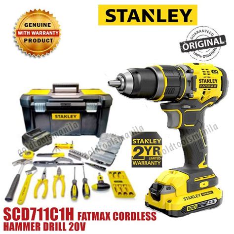 Stanley Fatmax Scd711c1h Cordless Hammer Drill 20v Max With Tool Box