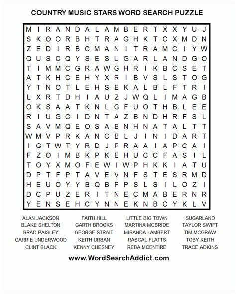 Difficult Printable Word Searches