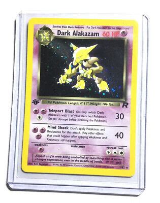 DARK ALAKAZAM 1 82 1st Edition Team Rocket Holo Pokemon EXC