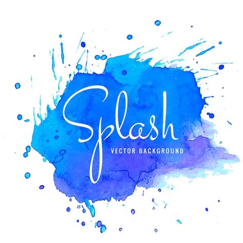 Fond Abstrait Aquarelle Bleu Splash Vecteur Premium