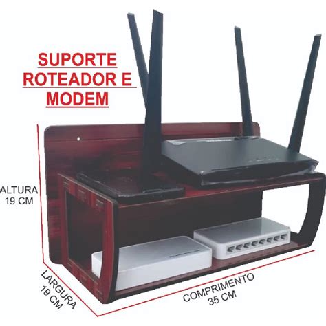 Suporte Para Roteador E Modem 19 X 19 X 36 Tom Madeira Shopee Brasil