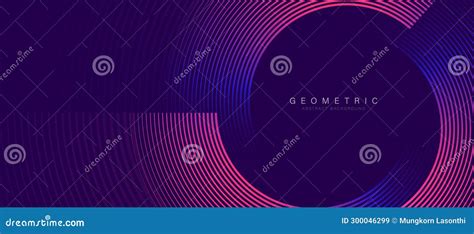 Blue And Pink Abstract Banner With Circular Geometric Line Shapes Background Modern Futuristic