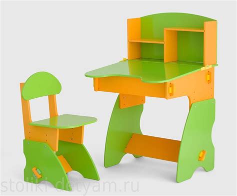 Комплект детский столик и стульчик с полками