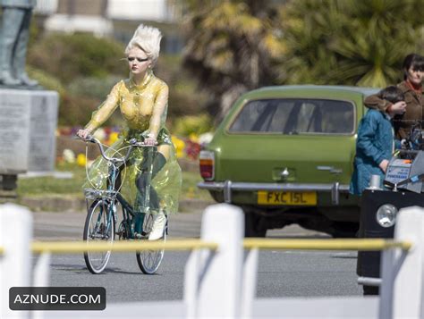 Maisie Williams Sexy Rides Bike During Filming Of Sex Pistols TV Series AZNude