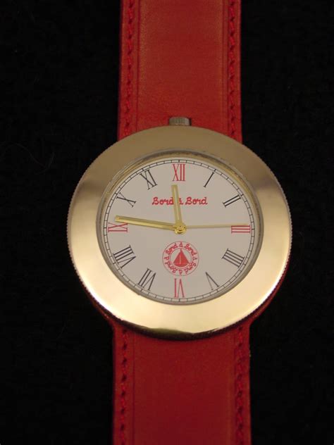 Bord A Bord Solid Bronze French Made Watch White W Red Leather B15