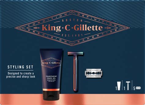 Подарунковий набір для стайлінгу Gillette King C. Бритва + 5 змінних ...