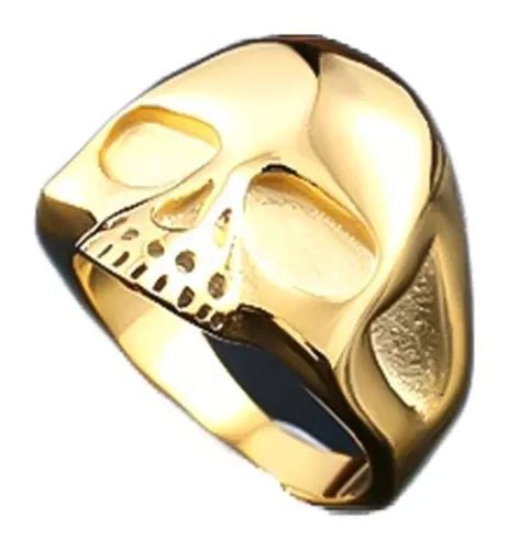 Anillo Calavera Craneo Acero Inox Oro Lam K Hombre Joyeria Meses