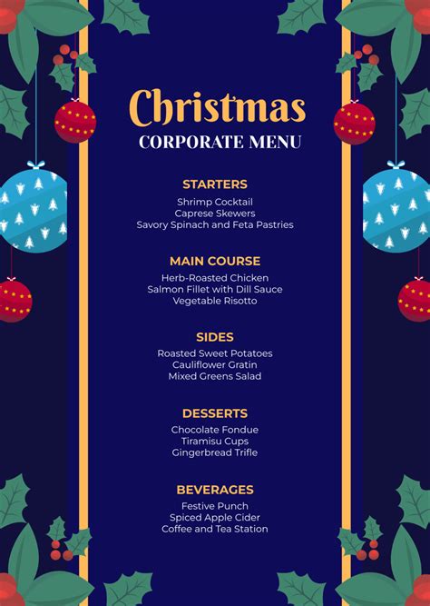 Free Editable Christmas Menu Template To Edit Online