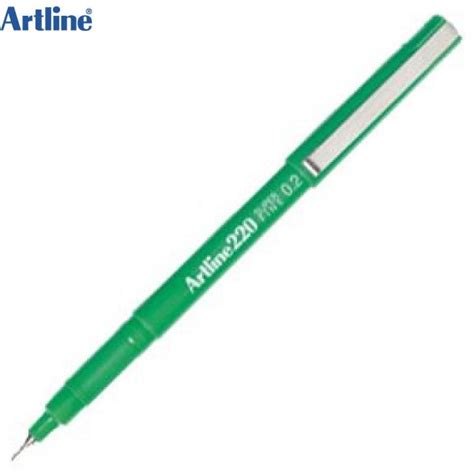 Artline 220 Fineliner Pens Super Fine 02mm Green Box 12