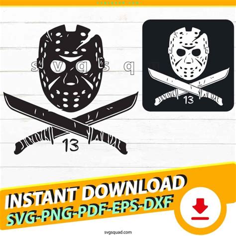 Jason Voorhees Mask And Machete Svg Png Friday The 13th Svg Cricut