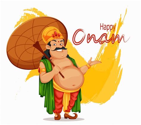 Premium Vector Happy Onam Festival In Kerala King Mahabali