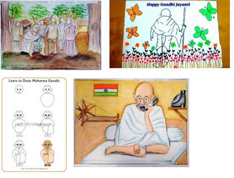 Gandhi Jayanti Drawing For Kids : Gandhi Jayanti 2021 Quotes, Wishes ...