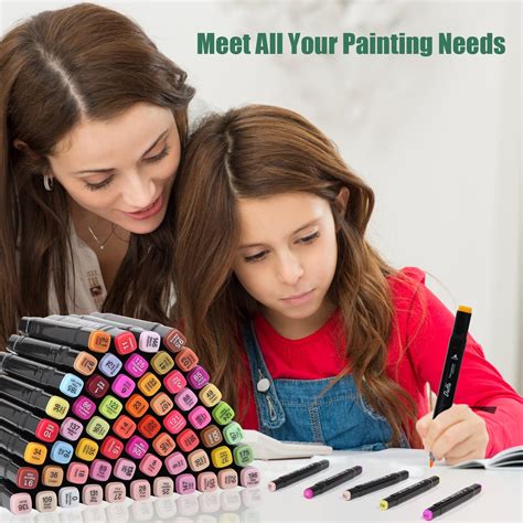 Snapklik.com : 100 Colors Alcohol Markers Set, Dual Tips Blender Art