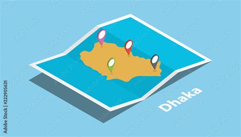 dhaka bangladesh explore maps location  folded map  pin location