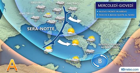 METEO tra mercoledì sera e giovedì mattina veloce fronte al Nord NEVE