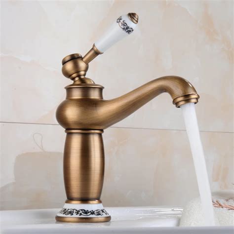 Bathroom Faucet Antique Bronze Finish Brass Basin Sink Faucet Single