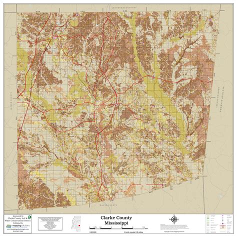 Clarke County Mississippi 2022 Soils Wall Map Mapping Solutions