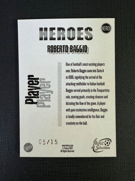 15枚限定 Futera 2022 Heroes Roberto Baggio バッジョ 15日本代購代Bid第一推介Funbid