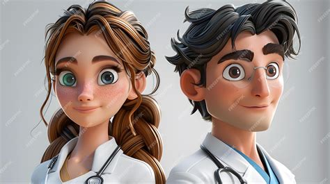 3d Avatar Of Male And Female Medics 3d Avatar Of Doctors Nurses In