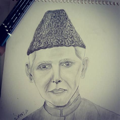 Sketching Of Quaid E Azam