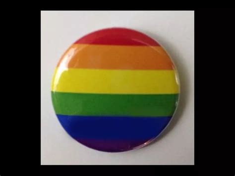 Rainbow Flag Pin Back Button Gay Pride Lgbt Sizes Available Round Lesbian Pin Badge Etsy